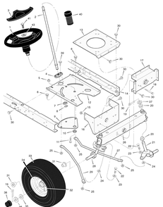 Steering Diagram and Parts List for 312006X50B 2006 Briggs and Stratton Lawn Tractor